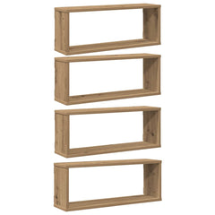 vidaXL Wall Cube Shelves 4 pcs Artisan Oak 60x15x23 cm Engineered Wood 2