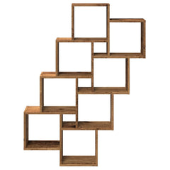 vidaXL Wall Cube Shelf Old Wood 90x15x119.5 cm Engineered Wood 4