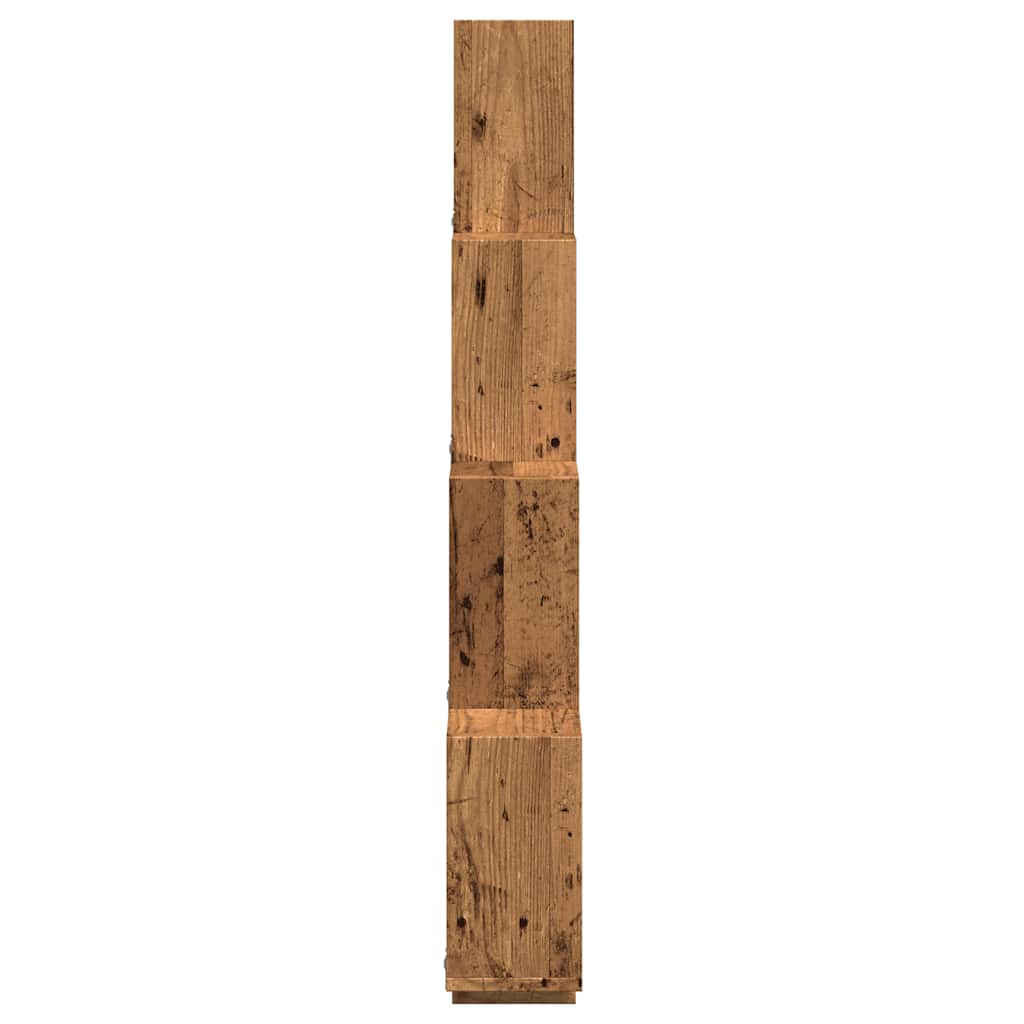 vidaXL Wall Cube Shelf Old Wood 90x15x119.5 cm Engineered Wood 5
