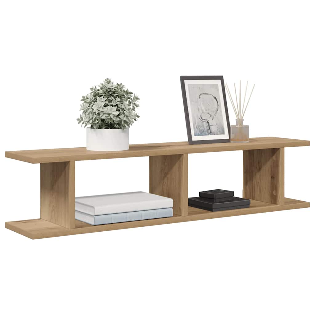 vidaXL Wall Shelves 2 pcs Artisan Oak 90x18x20 cm Engineered Wood 3
