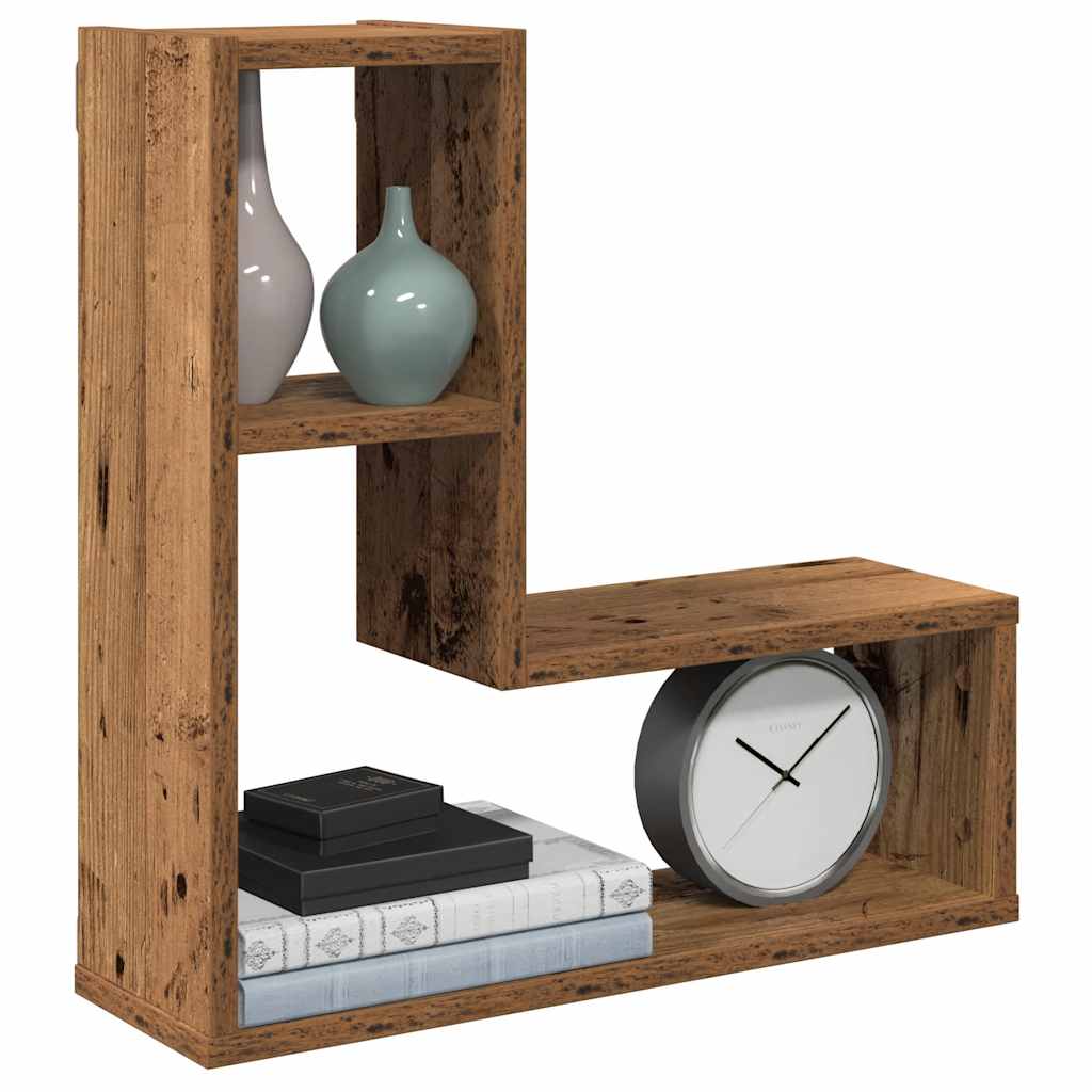 vidaXL Wall Cube Shelves 2 pcs Old Wood 50x15x50 cm Engineered Wood 1