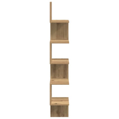 vidaXL Wall Corner Shelf Artisan Oak 20x20x127,5 cm Engineered Wood 6