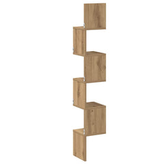vidaXL Wall Corner Shelf Artisan Oak 20x20x127,5 cm Engineered Wood 5