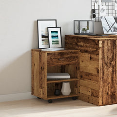 vidaXL Rolling Cabinet Old Wood 46x36x59 cm Engineered Wood 3