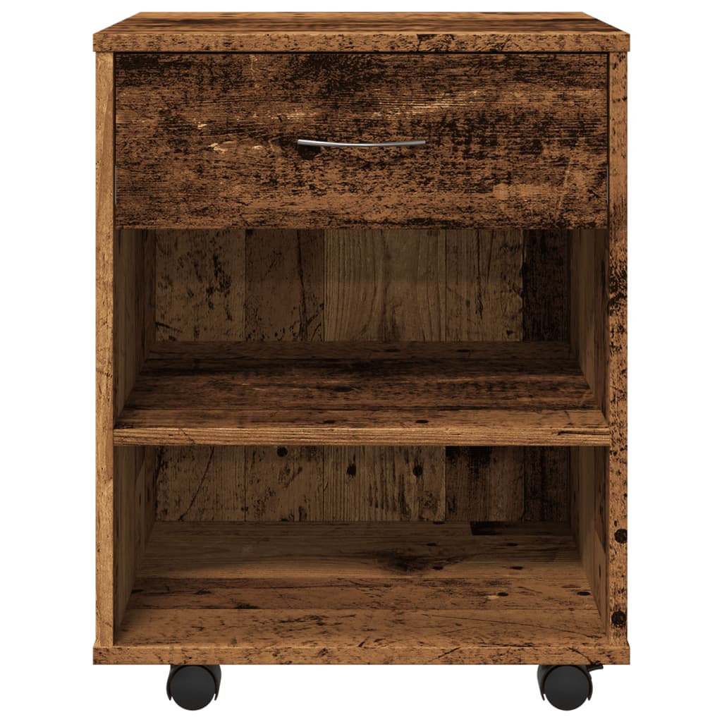 vidaXL Rolling Cabinet Old Wood 46x36x59 cm Engineered Wood 5