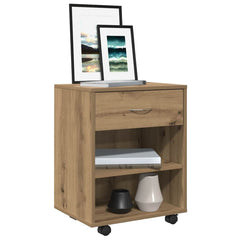 vidaXL Rolling Cabinet Artisan Oak 46x36x59 cm Engineered Wood 4