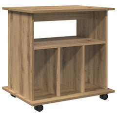 vidaXL Rolling Cabinet Artisan Oak 60x45x60 cm Engineered Wood 2