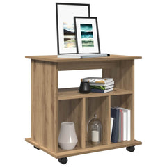 vidaXL Rolling Cabinet Artisan Oak 60x45x60 cm Engineered Wood 4