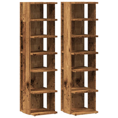 vidaXL Shoe Cabinets 2 pcs Old Wood 28x27x102 cm Engineered Wood 2