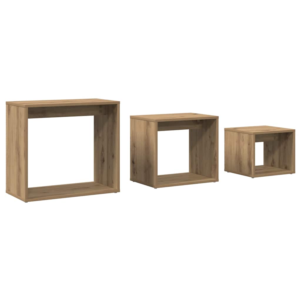 vidaXL Nesting Tables 3 pcs Artisan Oak Engineered Wood 2