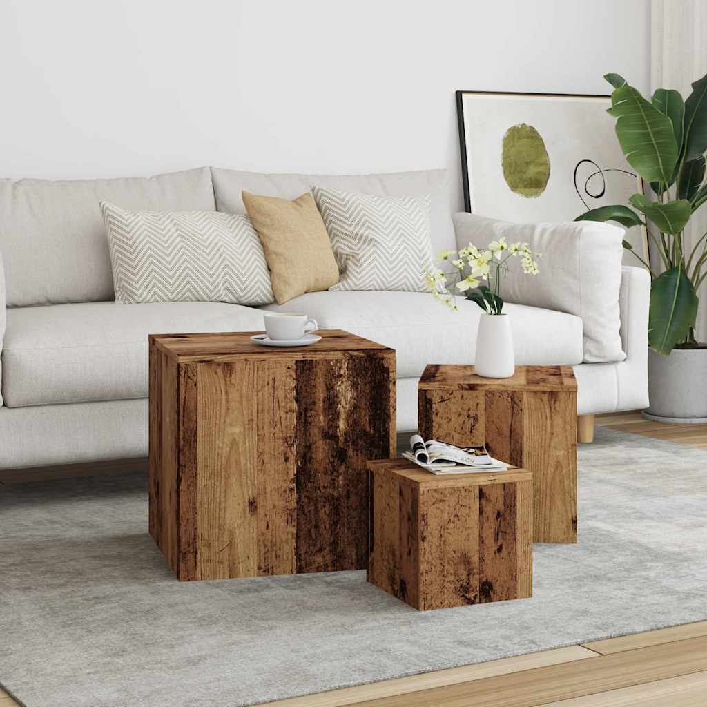 vidaXL Side Tables 3 pcs Engineered Wood