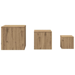 vidaXL Side Tables 3 pcs Artisan Oak Engineered Wood 4