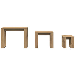vidaXL Nest of Tables 3 pcs Artisan Oak Engineered Wood 4