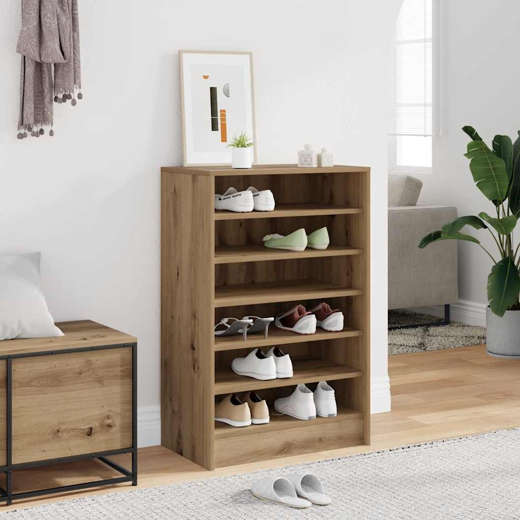 vidaXL Shoe Cabinet 60 x 35 x 92 cm Artisan Oak 6 pairs of shoes 1