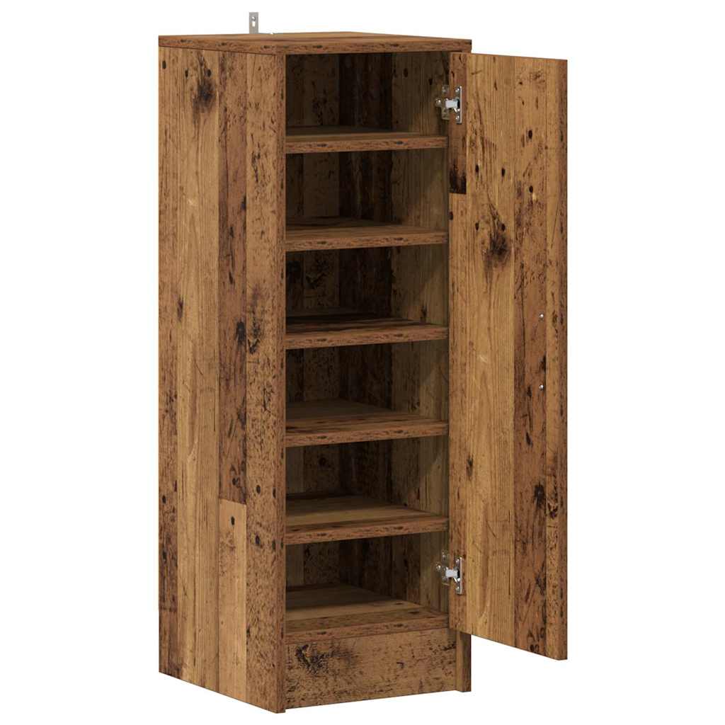 vidaXL Shoe Cabinet 32 x 35 x 92 cm Old Wood 6