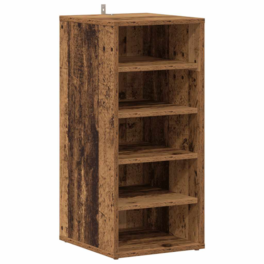 vidaXL Shoe Cabinet 32 x 35 x 70 cm Old Wood 5 shoes 2