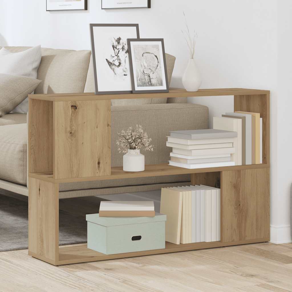 vidaXL Book Cabinet Artisian Oak 100x24x63 cm Engineered Wood 3
