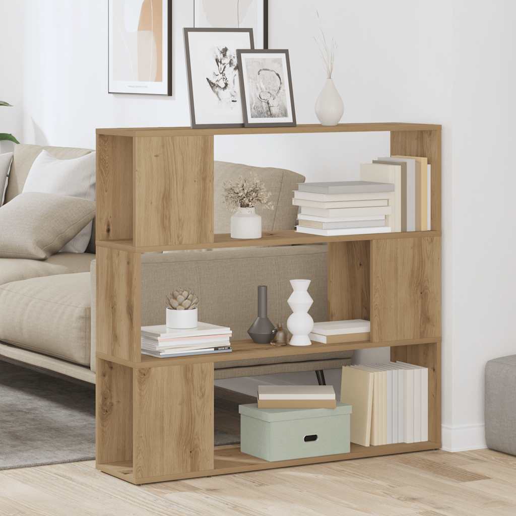 Book Cabinet Room Divider 100x24x94 cm Width 100 cm Height 94 cm Artisan oak