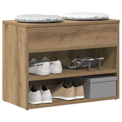 vidaXL Shoe Bench Artisan Oak 60x30x45 cm Engineered Wood 3