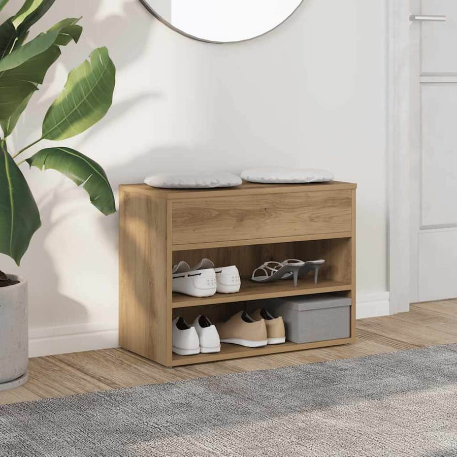 Shoe Bench Engineered Wood in Artisan Oak