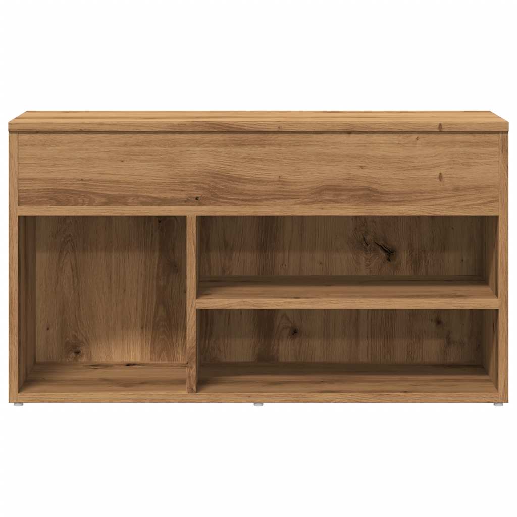 vidaXL Shoe Bench Artisan Oak 80x30x45 cm Engineered Wood 4