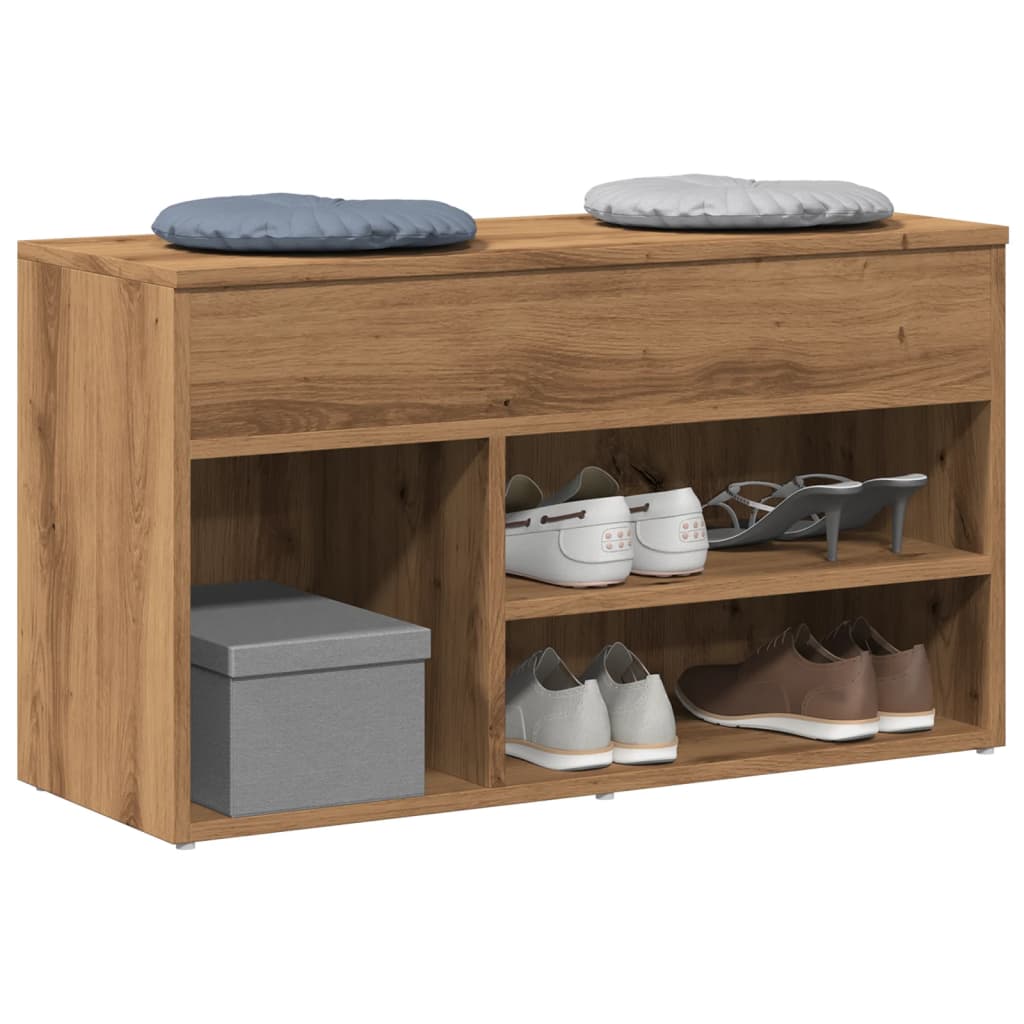 vidaXL Shoe Bench Artisan Oak 80x30x45 cm Engineered Wood 1