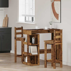 vidaXL Bar Table with Storage Rack Old Wood 100x48x101.5 cm 3