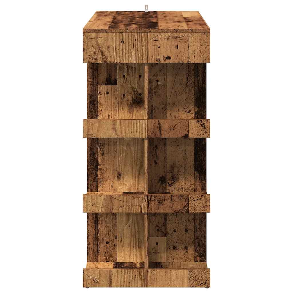 vidaXL Bar Table with Storage Rack Old Wood 100x48x101.5 cm 5