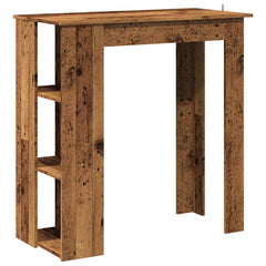 vidaXL Bar Table with Shelf Old Wood 102x50x103.5 cm Engineered Wood 2