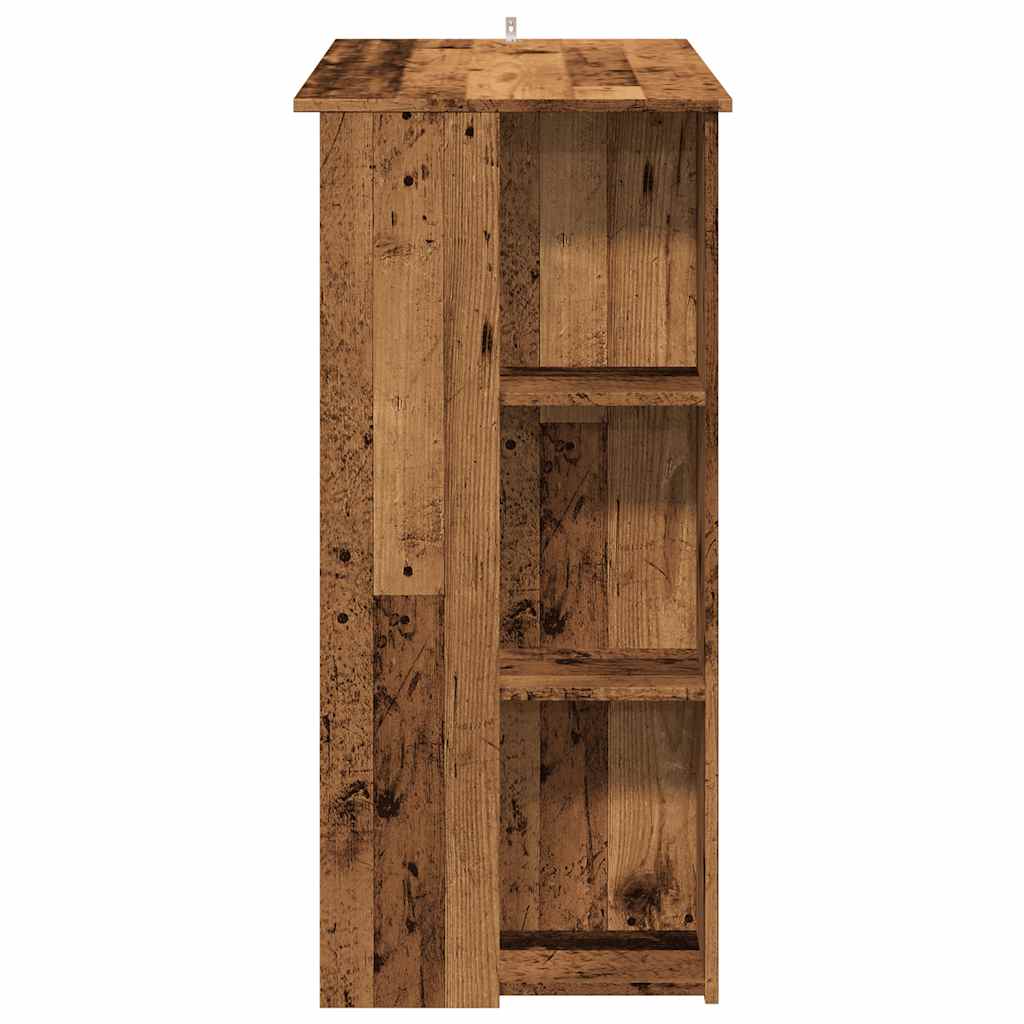 vidaXL Bar Table with Shelf Old Wood 102x50x103.5 cm Engineered Wood 5