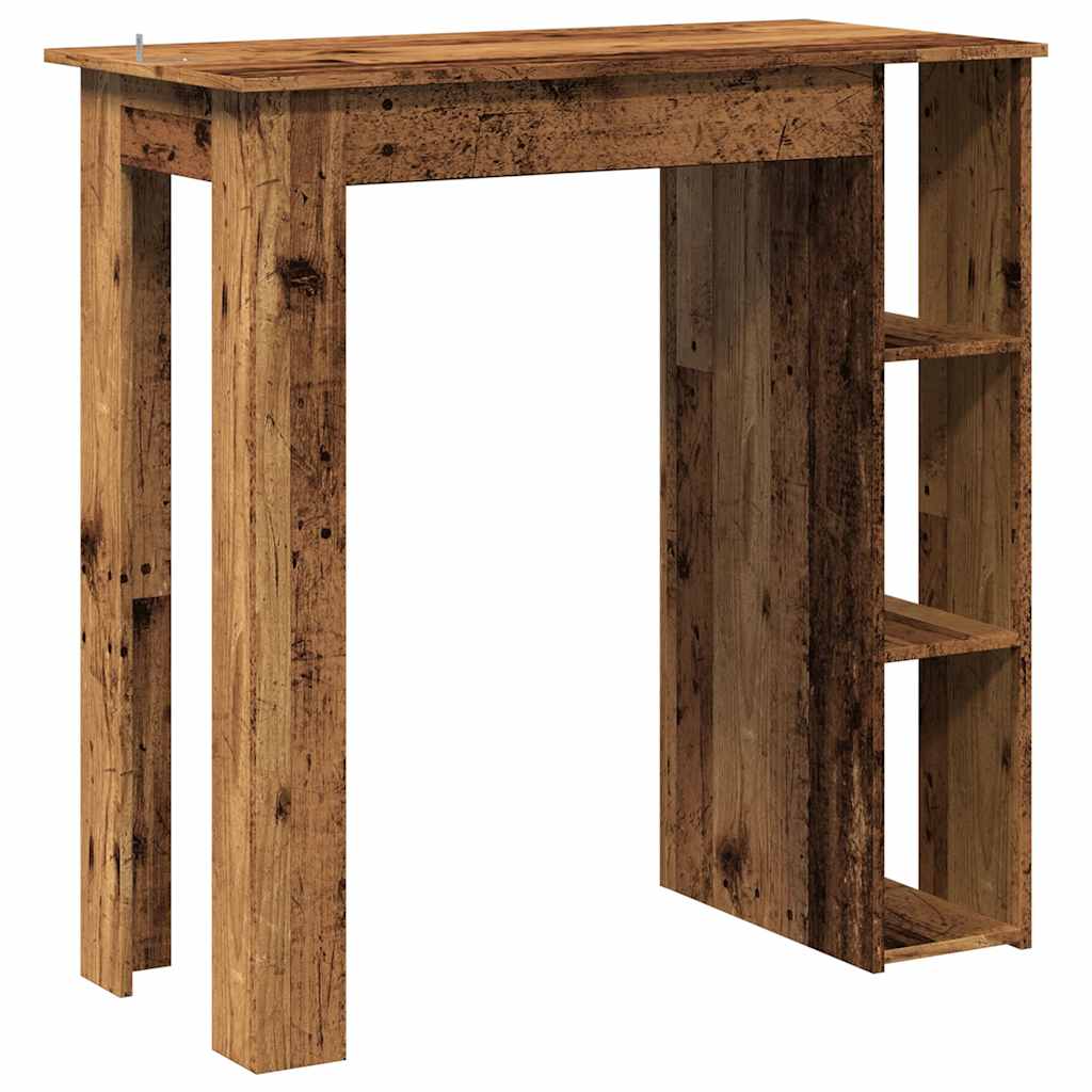 vidaXL Bar Table with Shelf Old Wood 102x50x103.5 cm Engineered Wood 6
