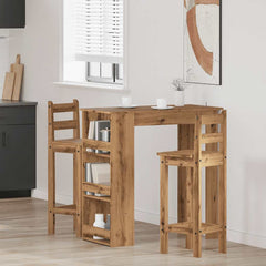 vidaXL Bar Table with Storage Rack Artisan Oak 102x50x103.5 cm 3