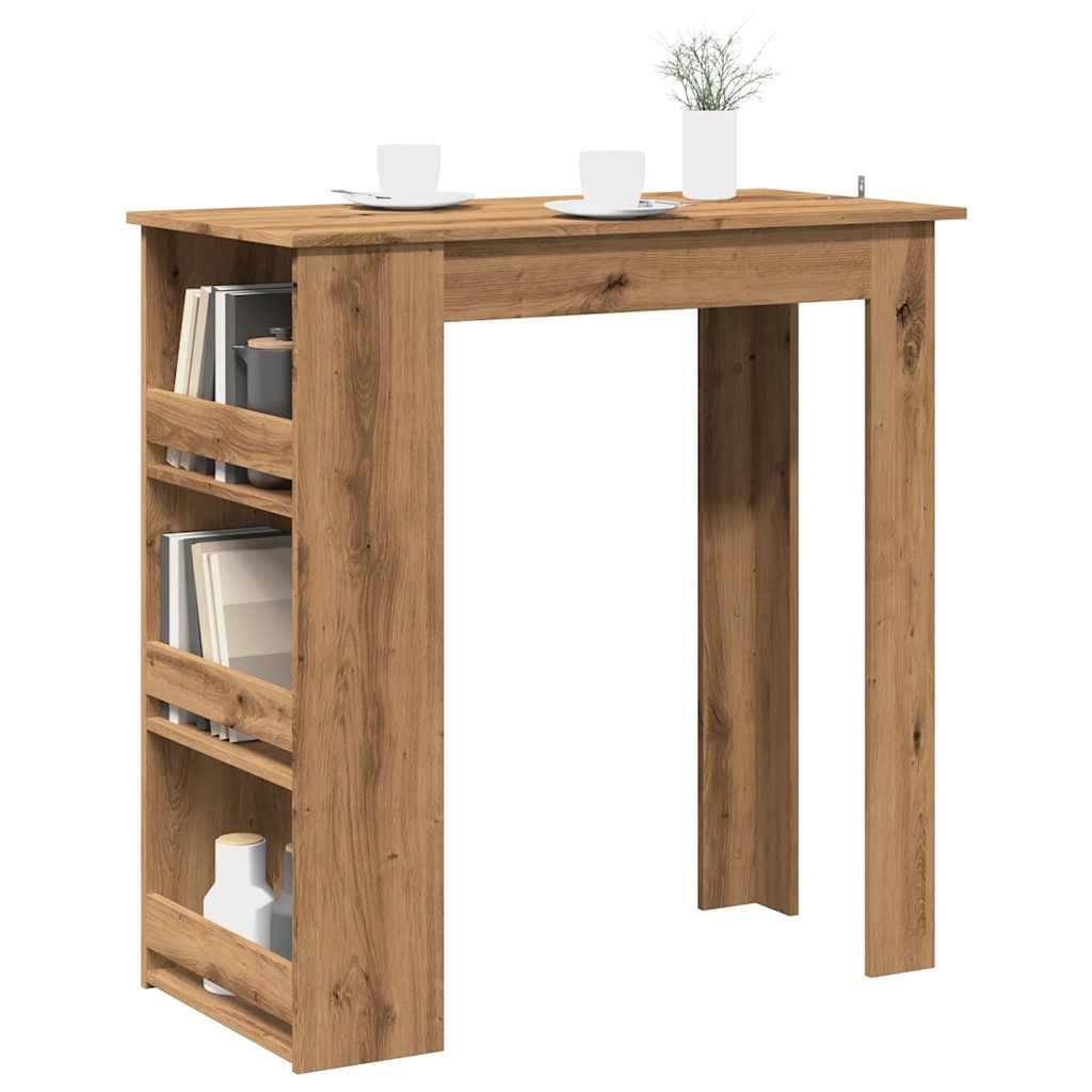 vidaXL Bar Table with Storage Rack Artisan Oak 102x50x103.5 cm 1