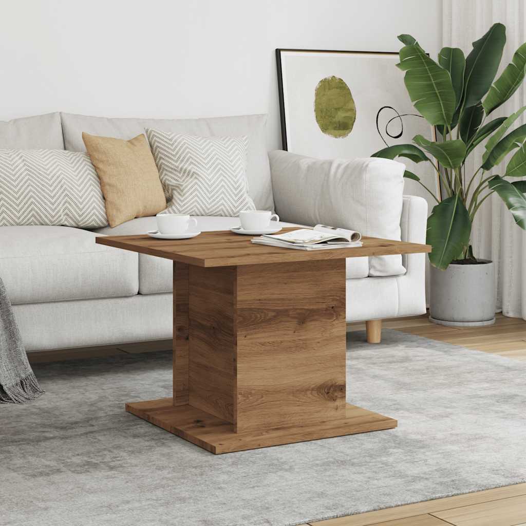 vidaXL Coffee Table Artisan Oak 55,5x55,5x40 cm Engineered Wood 3