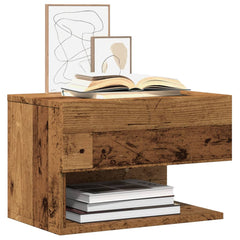 Wall-mounted Bedside Cabinets 2 pcs Old wood