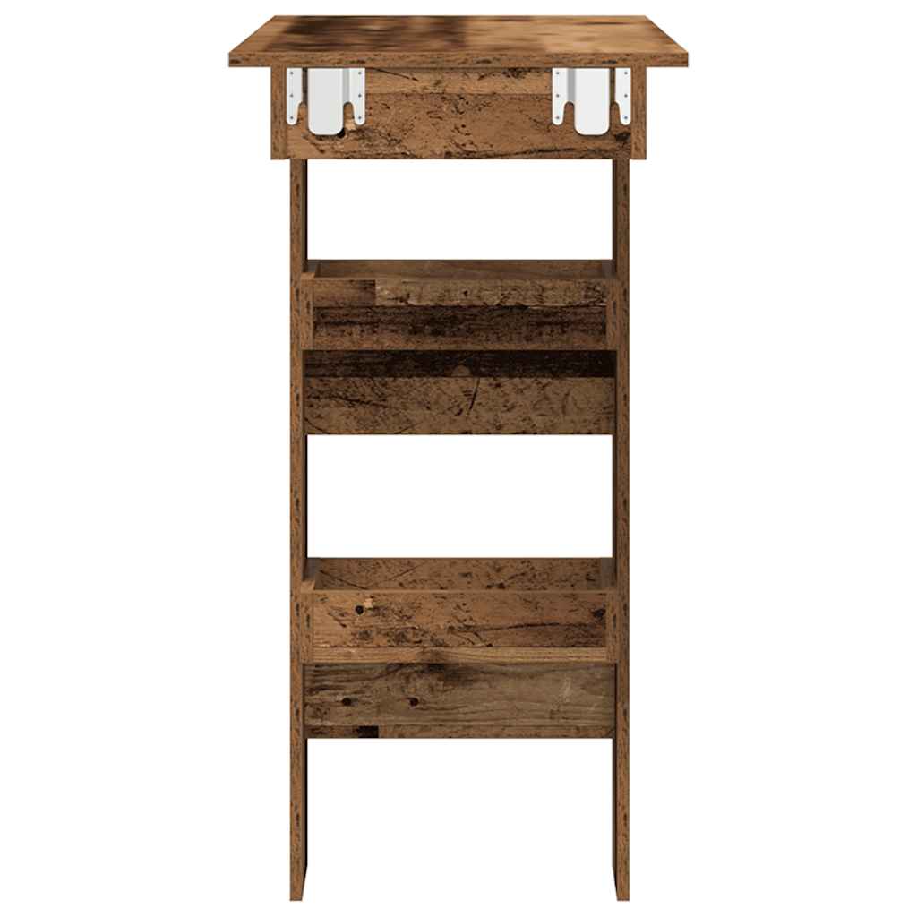 vidaXL Wall Bar Table Old Wood 102x45x103.5 cm Engineered Wood 5