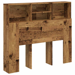 vidaXL Headboard Cabinet Old Wood 120x19x103.5 cm Engineered Wood 2