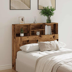 vidaXL Headboard Cabinet Old Wood 120x19x103.5 cm Engineered Wood 3