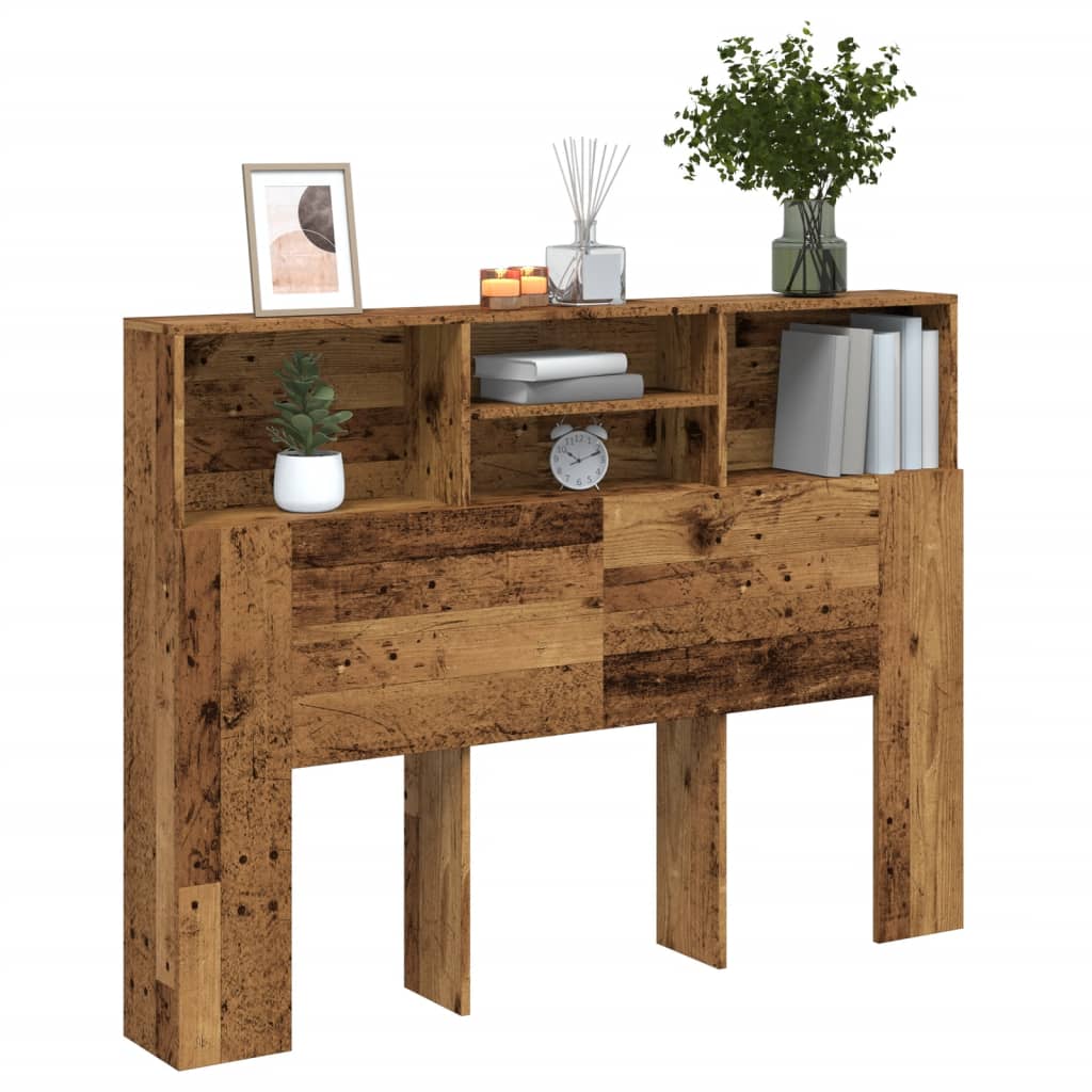vidaXL Headboard Cabinet Old Wood 140x19x103.5 cm 1