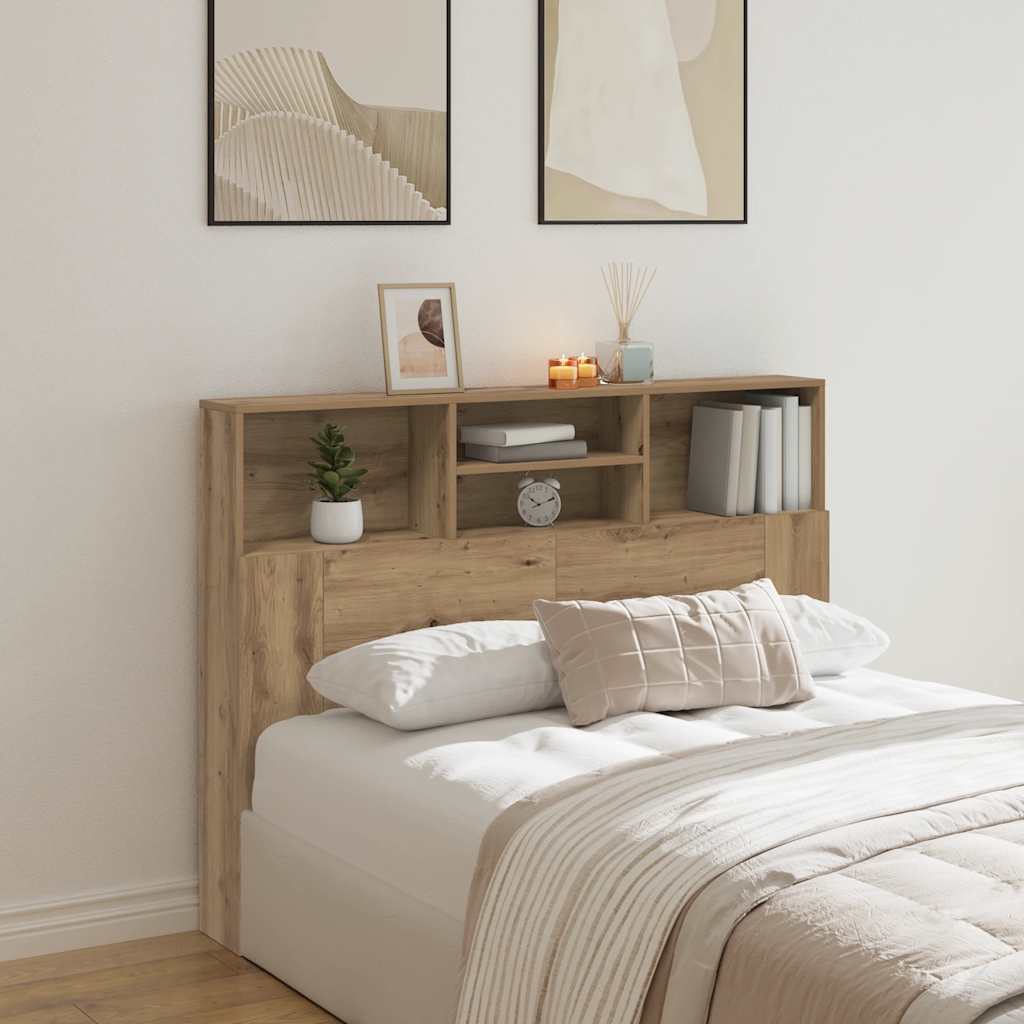 vidaXL Headboard Cabinet Artisan Oak 140x19x103.5 cm 1