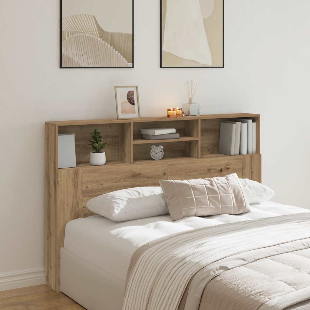 Headboard Cabinet 160x19x103.5 cm Artisan oak