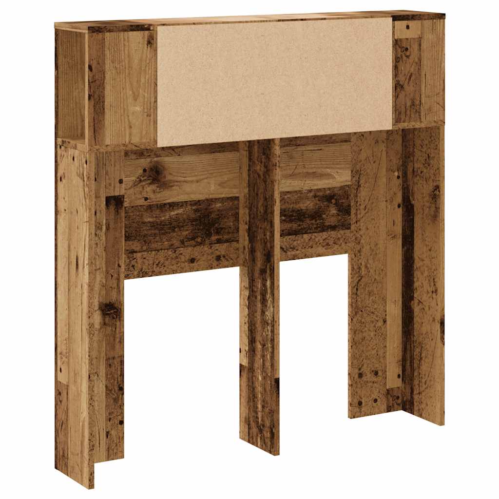 vidaXL Headboard Cabinet Old Wood 100x18.5x102.5 cm Engineered Wood 6