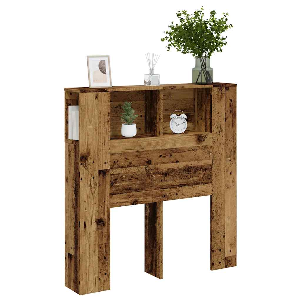vidaXL Headboard Cabinet Old Wood 100x18.5x102.5 cm Engineered Wood 1