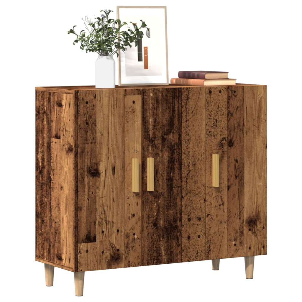 Sideboard 90x34x80 cm Engineered Wood Old wood