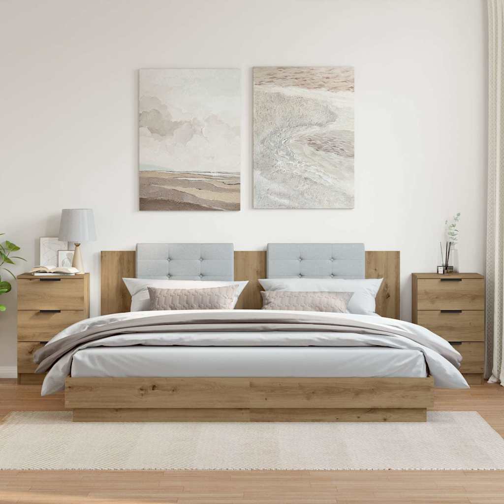 vidaXL Bedside Cabinets 2 pcs Artisan Oak 40x36x65 cm Engineered Wood 1