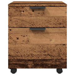 vidaXL Mobile File Cabinet with Wheels Old Wood 45x38x54 cm Engineered Wood 5