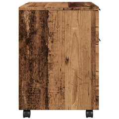 vidaXL Mobile File Cabinet with Wheels Old Wood 45x38x54 cm Engineered Wood 6