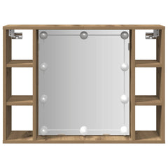 vidaXL Mirror Cabinet with LED Artisan Oak 76x15x55 cm Engineered Wood 5