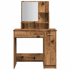 vidaXL Dressing Table with Mirror Old Wood 86.5x35x136 cm 4