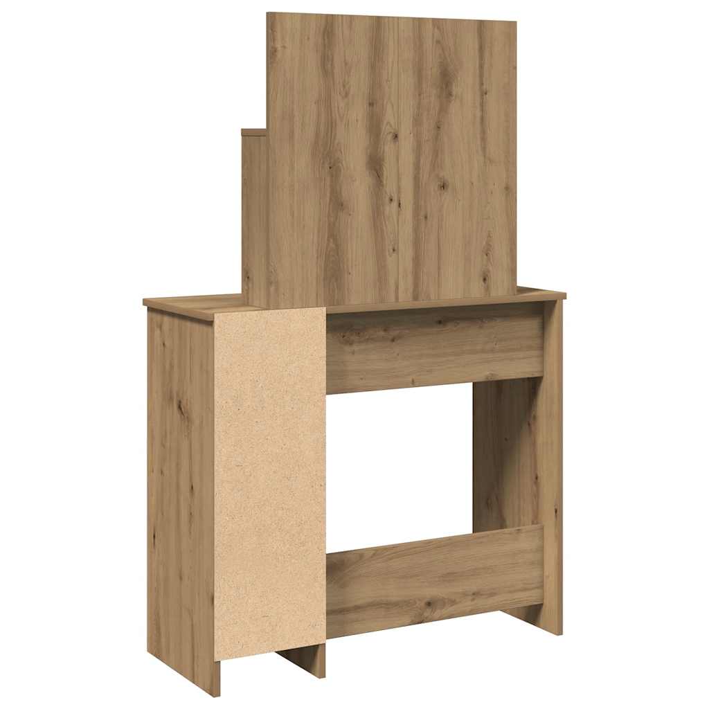 vidaXL Dressing Table with Mirror Artisan Oak 86.5x35x136 cm 6
